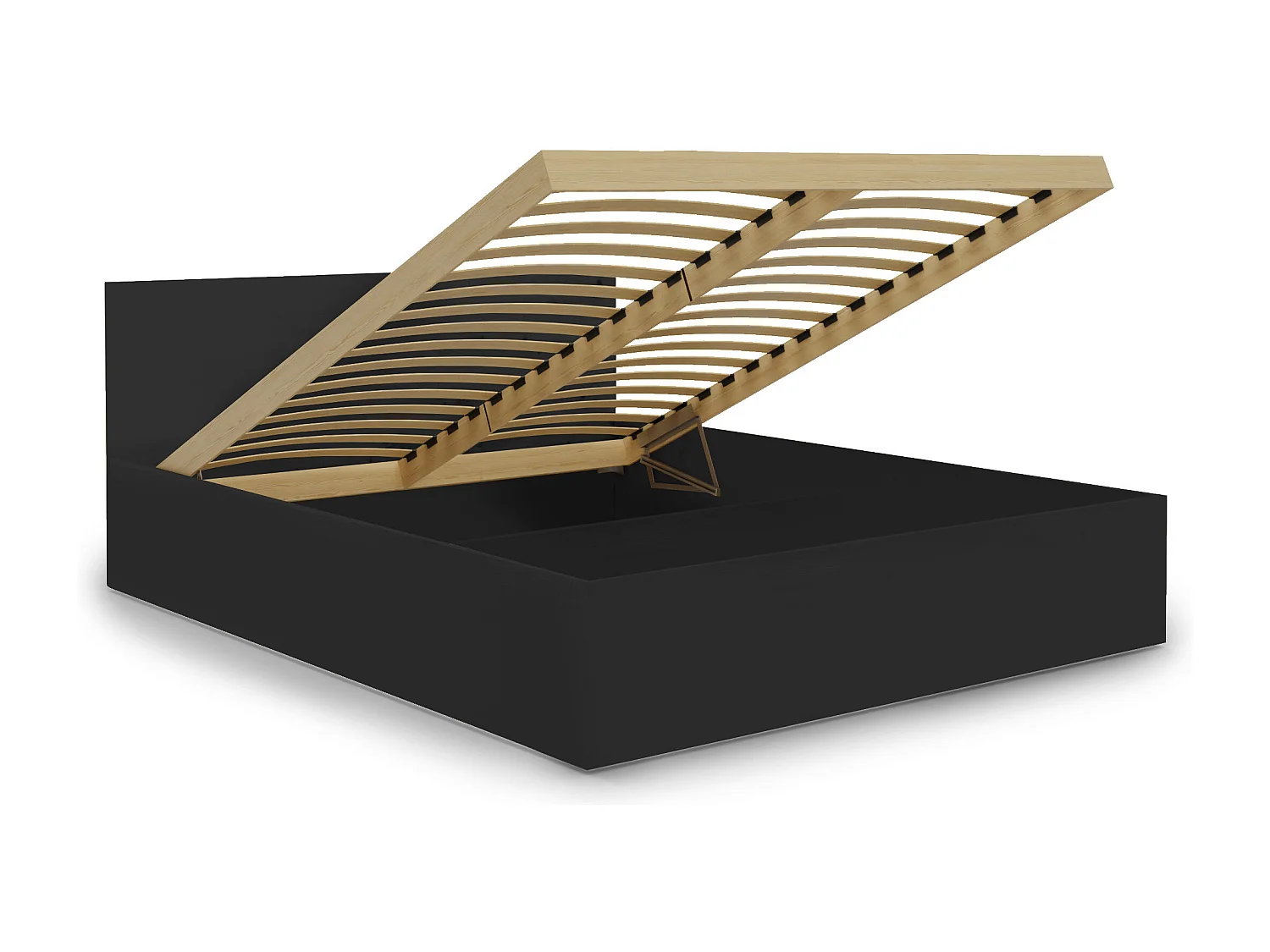 Houten bed met matras AVI 140×200 cm in zwarte kleur