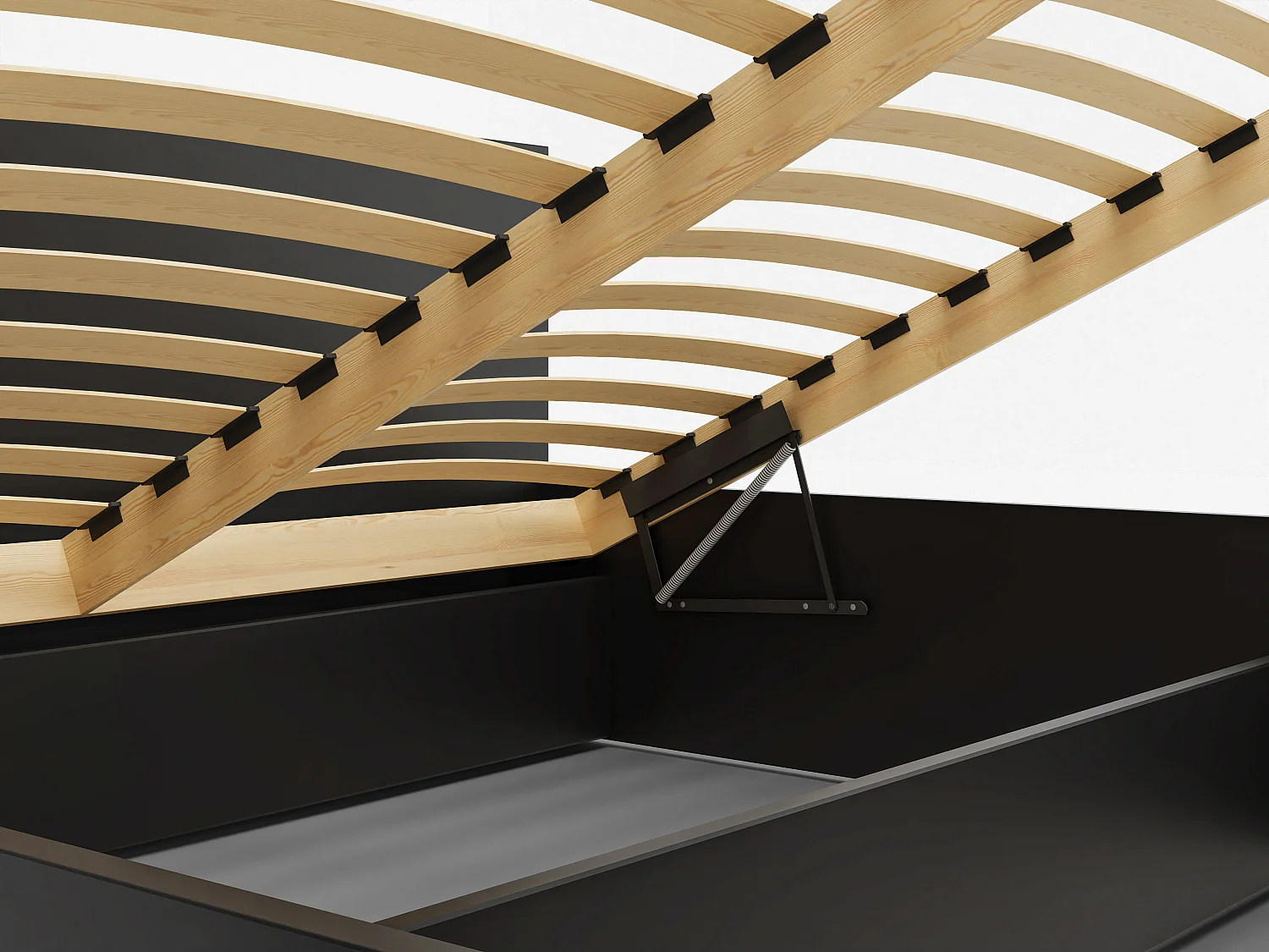 Houten bed met matras AVI 140×200 cm in zwarte kleur