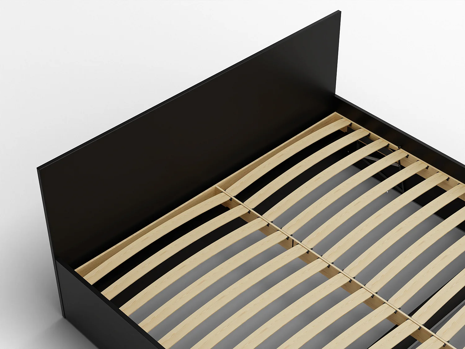 Houten bed met matras AVI 140×200 cm in zwarte kleur