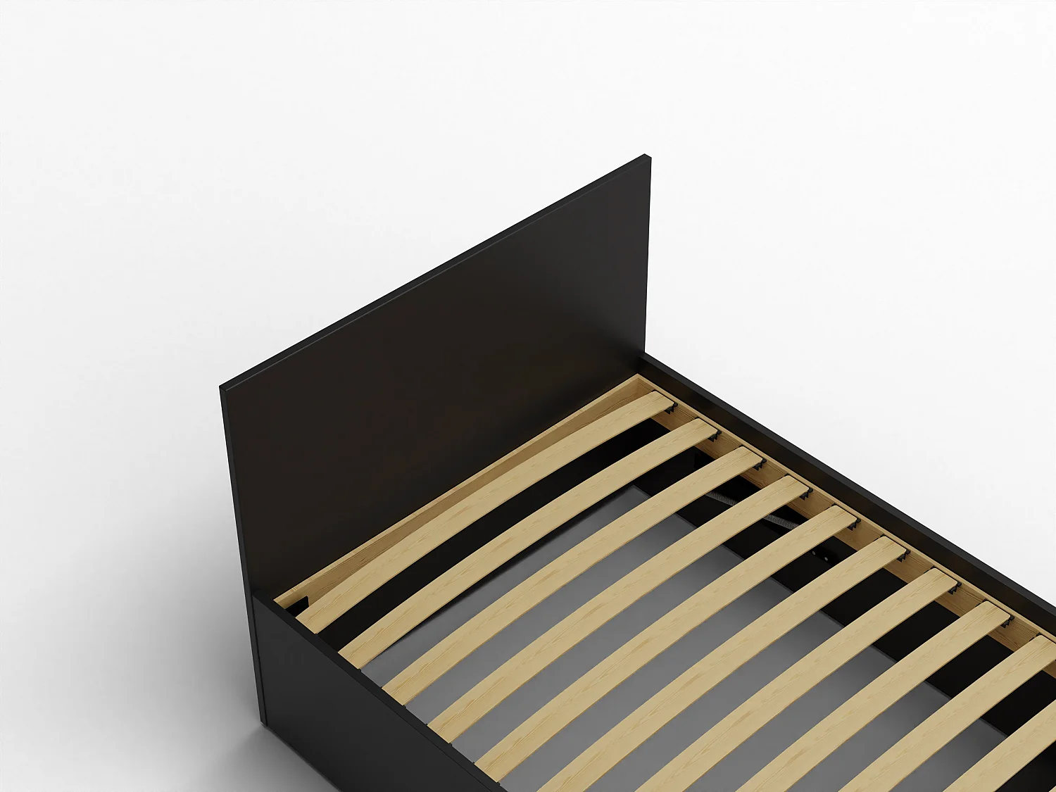 Houten bed met matras AVI 90×200 cm in zwarte kleur