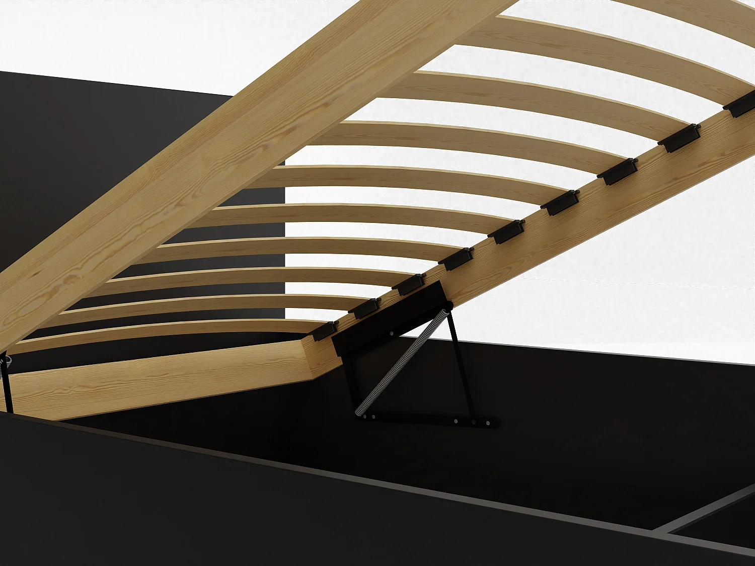 Houten bed met matras AVI 90×200 cm in zwarte kleur