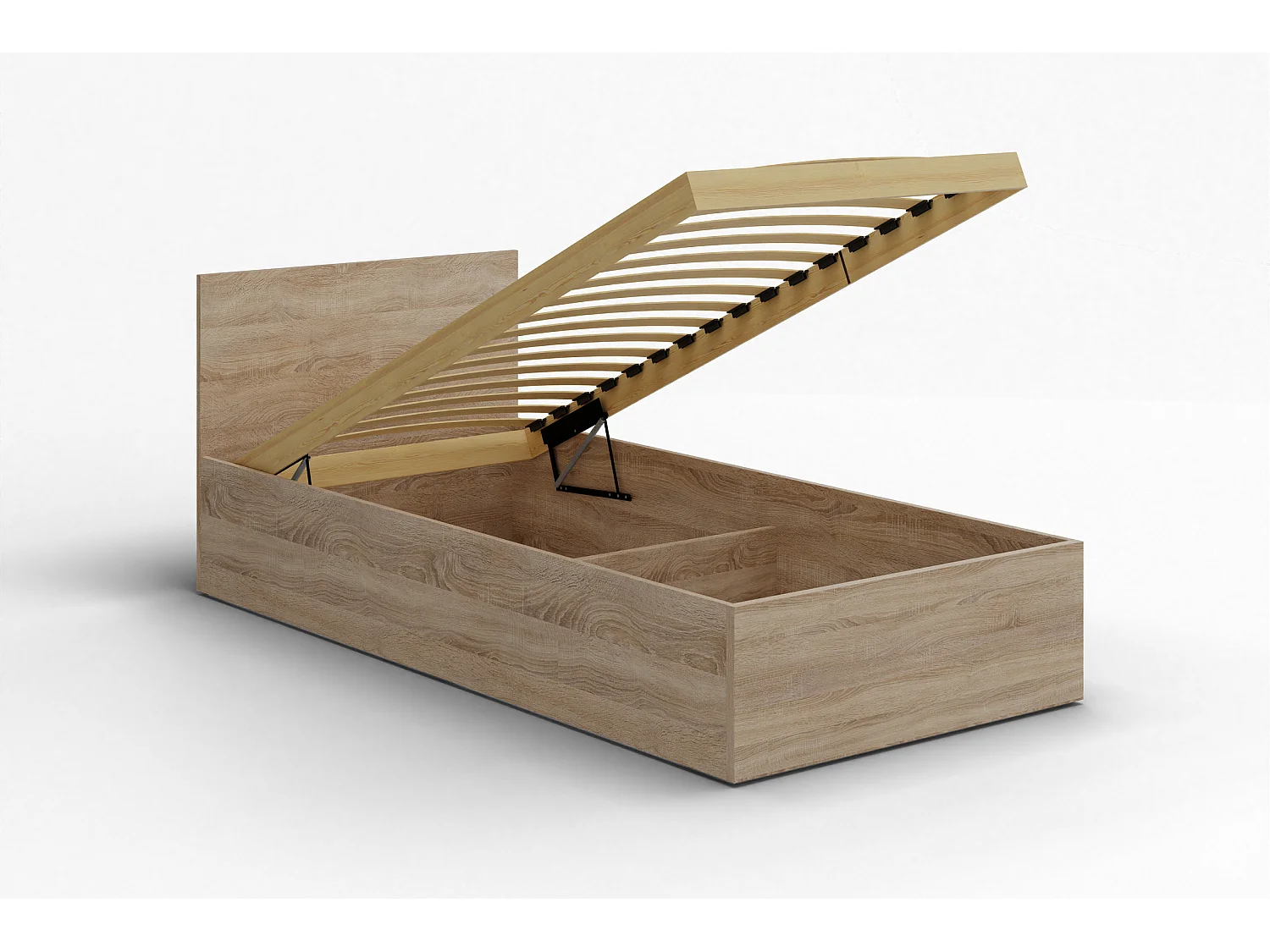 Houten bed met matras AVI 90×200 cm in kleur eiken craft