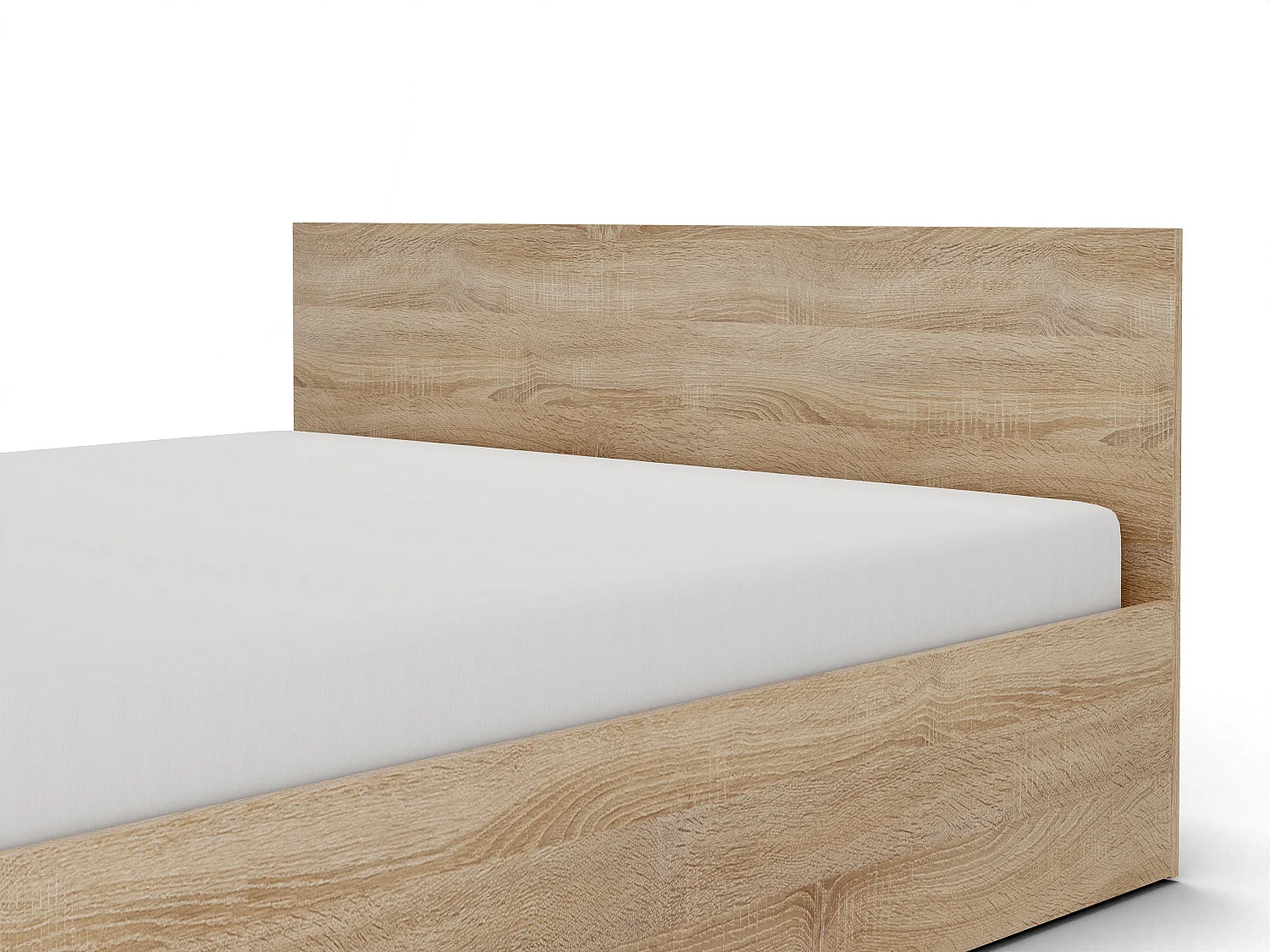 Houten bed met matras AVI 120x200 cm in Sonoma eiken kleur