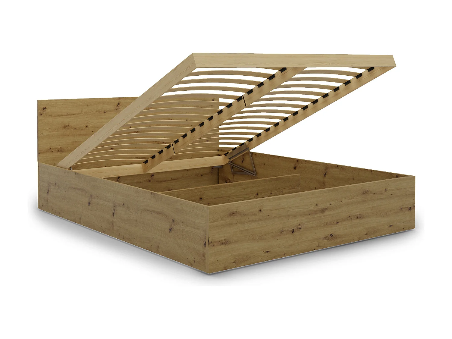 Houten bed met matras AVI 140x200 cm in Artisan eiken kleur