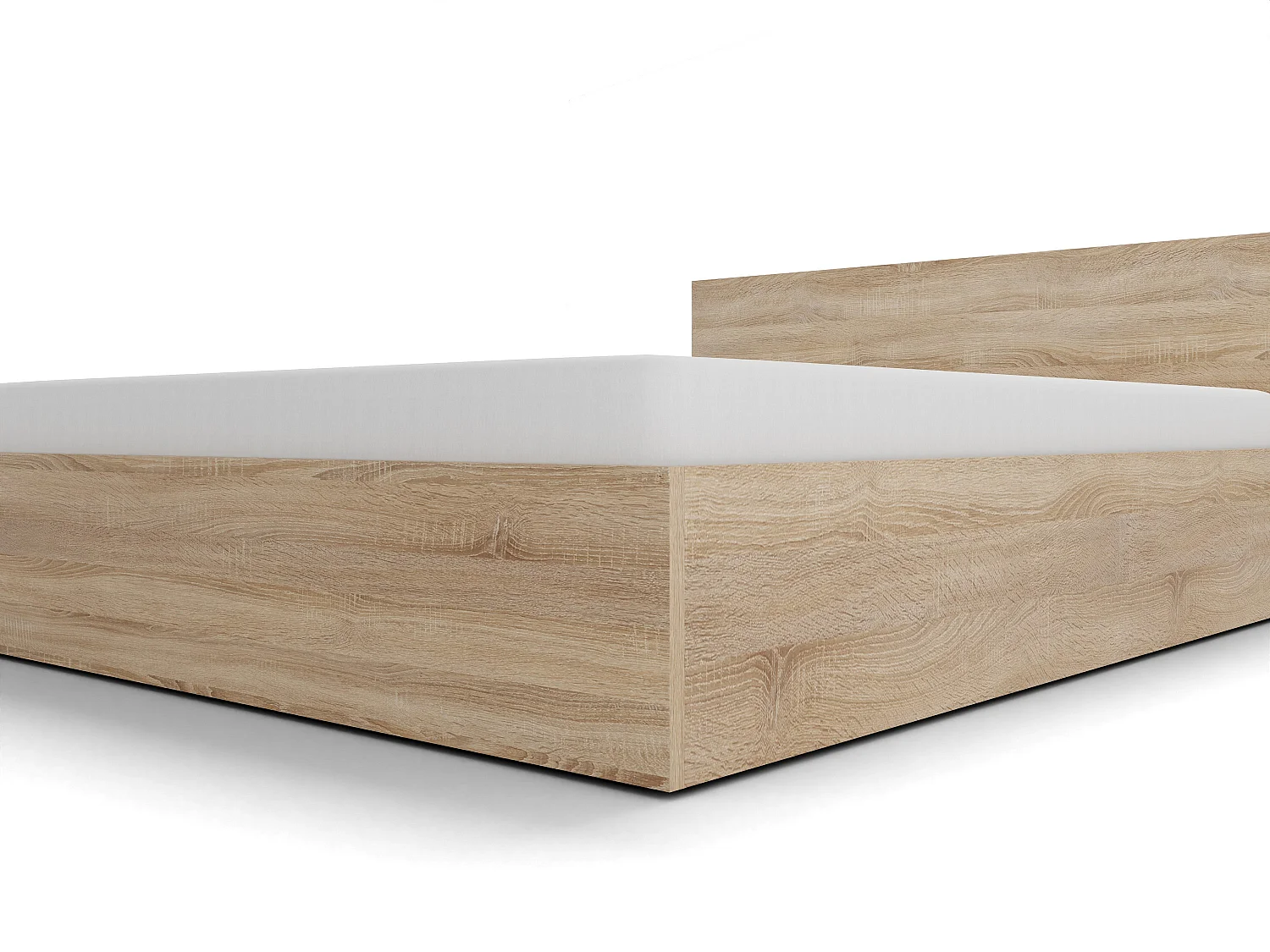 Houten bed met matras AVI 140x200 cm in Sonoma eiken kleur