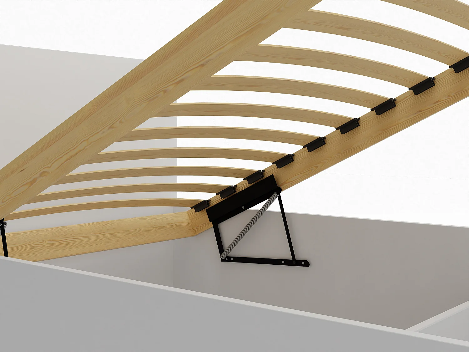 Lit en bois avec matelas AVI 90x200 cm en blanc