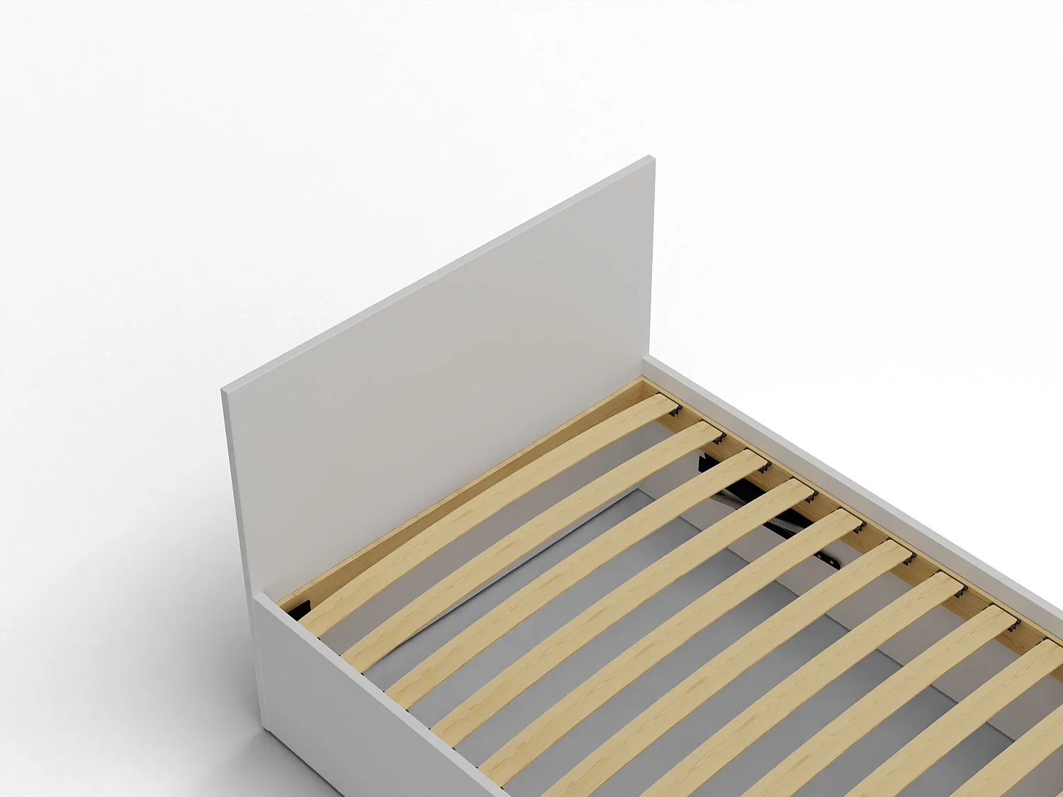 Lit en bois avec matelas AVI 90x200 cm en blanc