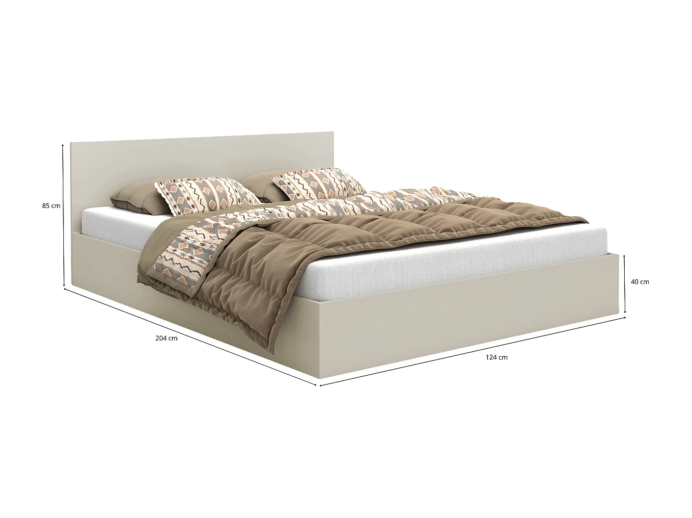Houten bed met matras AVI 120×200 cm in kasjmier