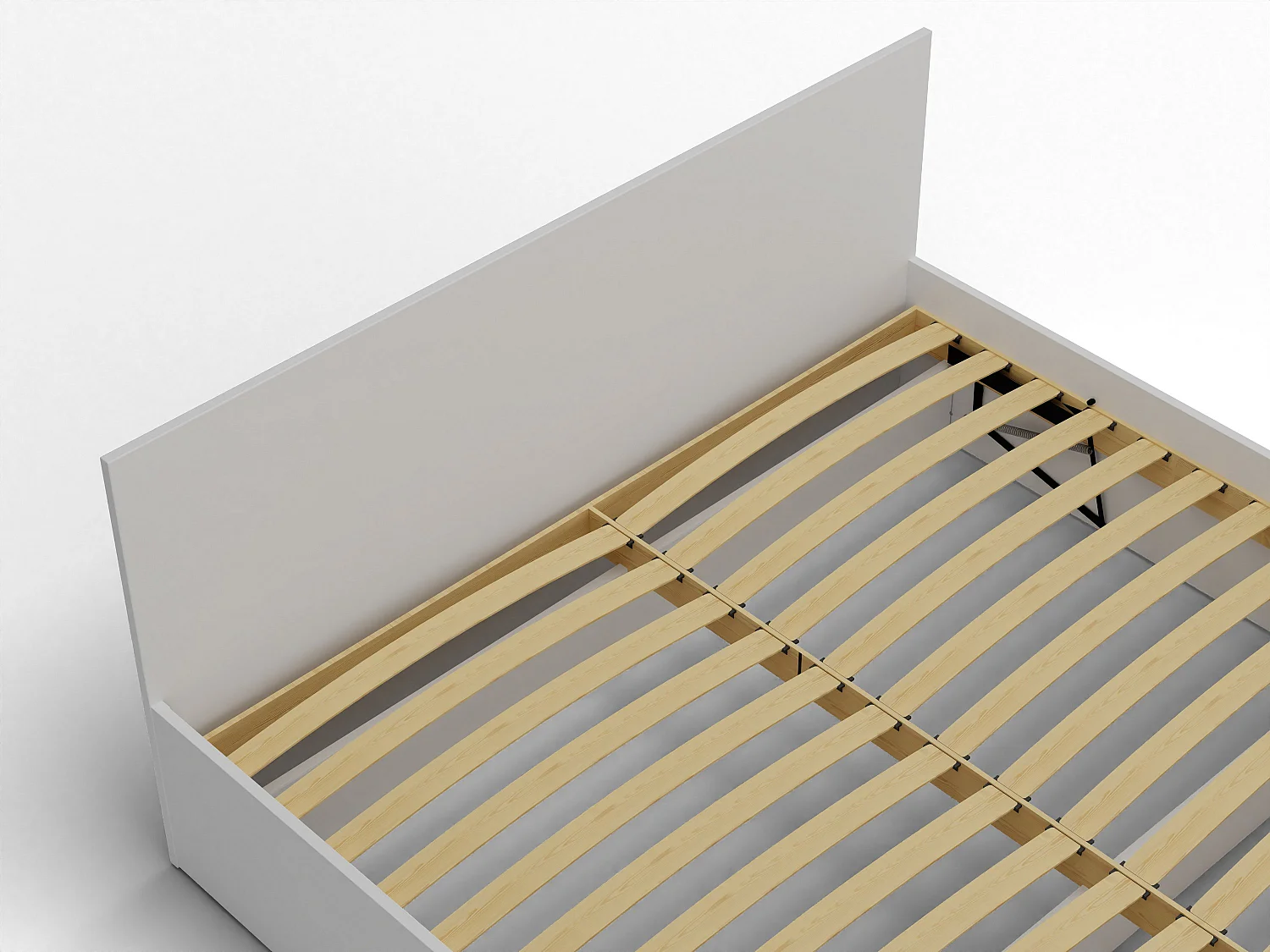 Lit en bois avec matelas AVI 140x200 cm en blanc