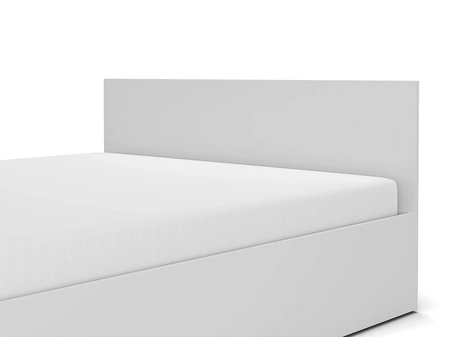 Lit en bois avec matelas AVI 160x200 cm en blanc