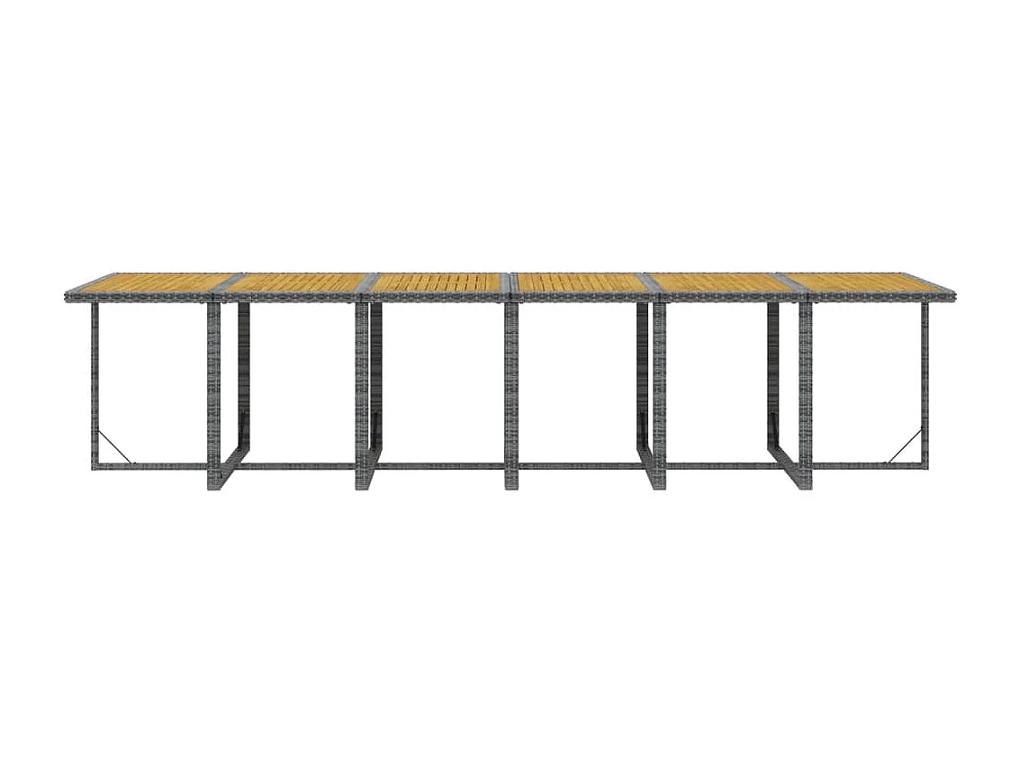 Set de comedor jardín 17 piezas con cojines ratán sintético gris