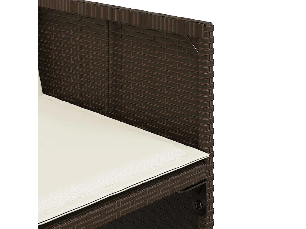 Set de muebles jardín 17 piezas y cojines ratán sintético marrón