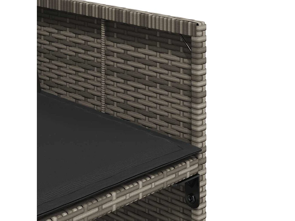 Set comedor de jardín con cojines 13 piezas ratán sintético gris