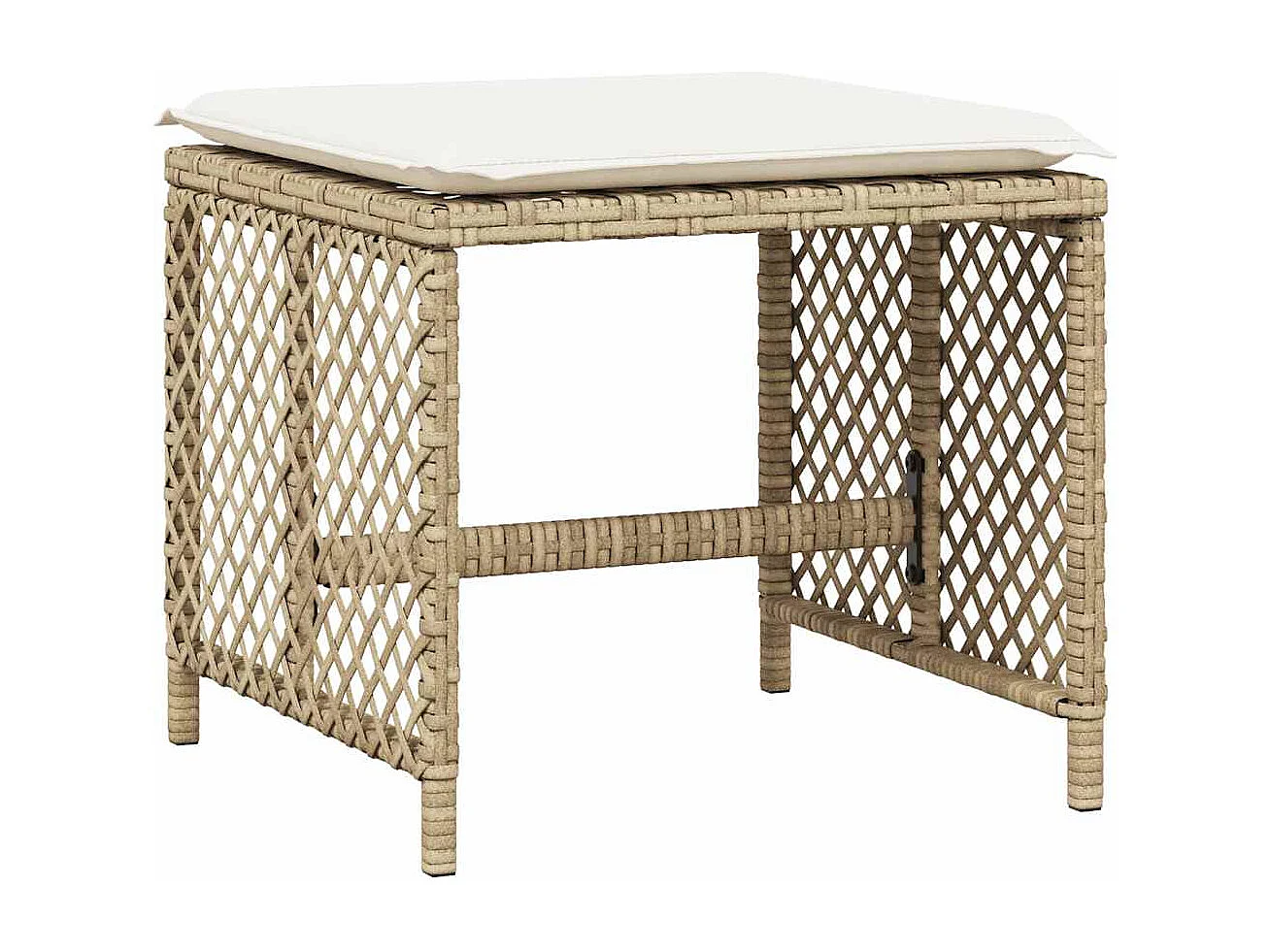 Set comedor de jardín con cojines 15 piezas ratán sintético beige