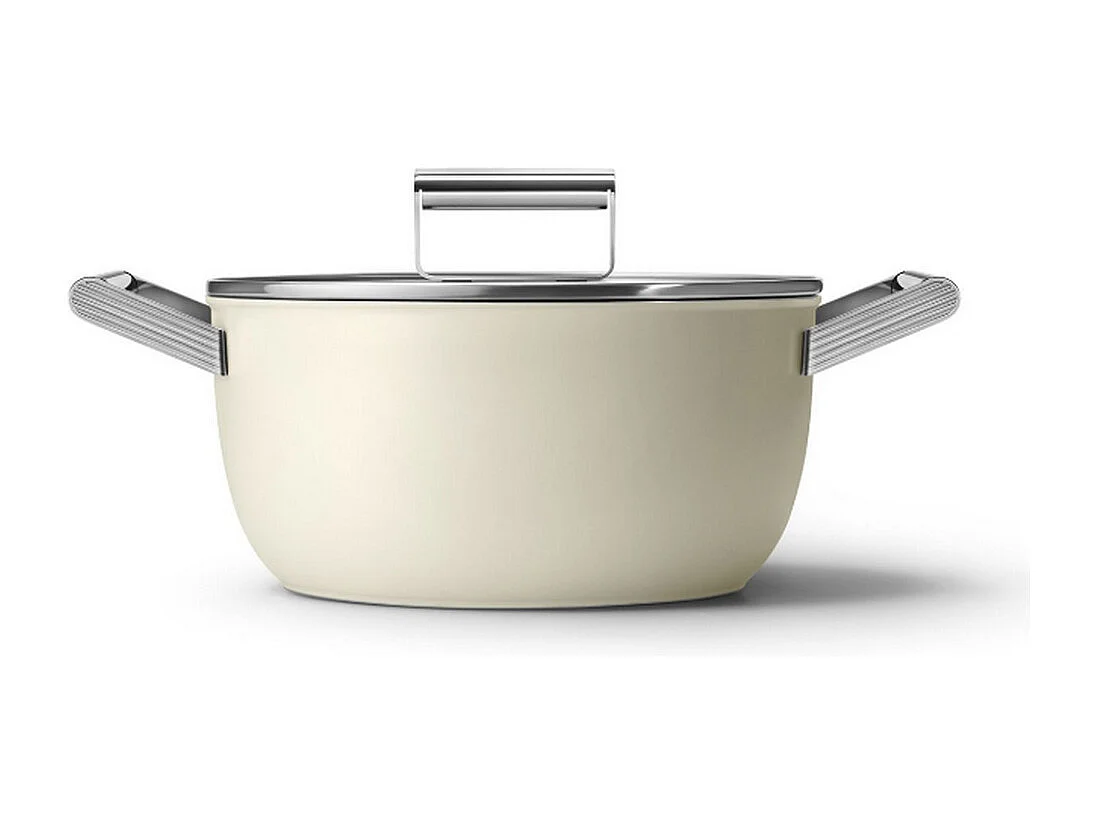 Smeg Faitout crème mat 24cm + couvercle - CSF2412CRM