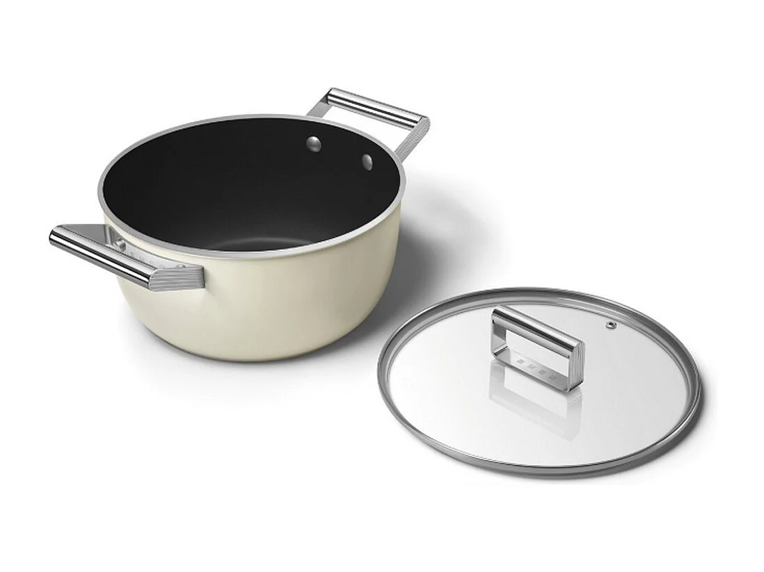 Smeg Faitout crème mat 24cm + couvercle - CSF2412CRM