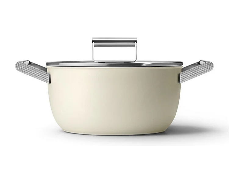 Smeg Faitout crème mat 24cm + couvercle - CSF2412CRM