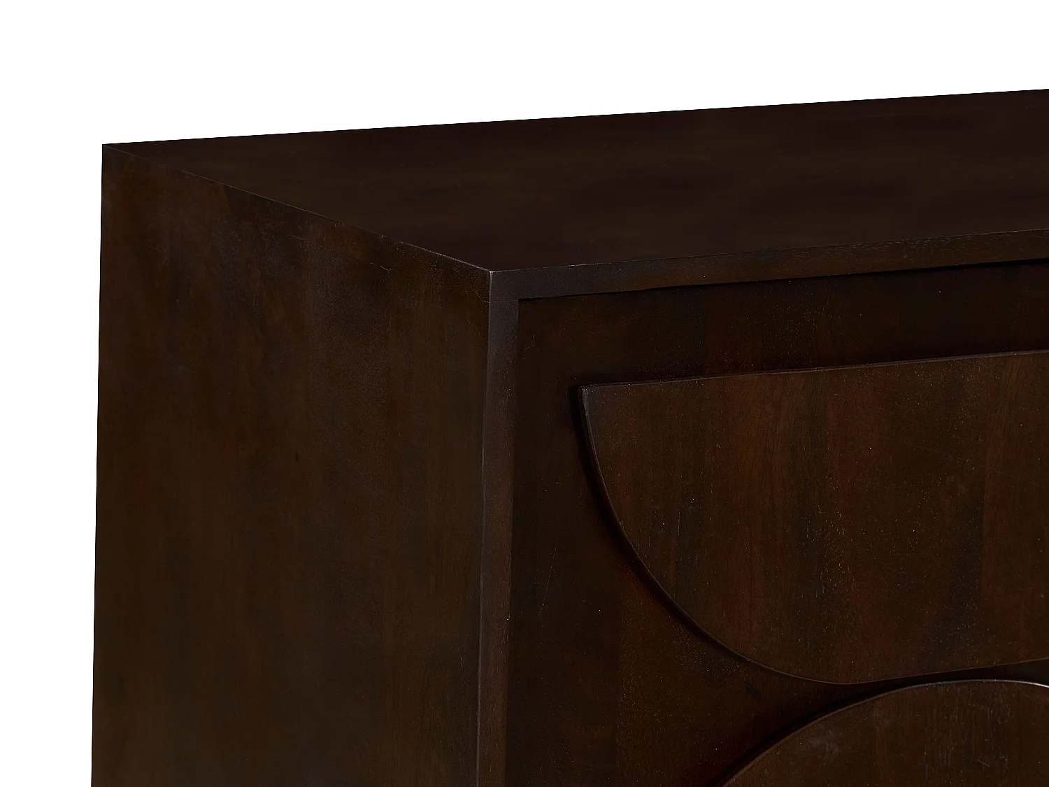 Meuble TV avec 2 portes et 2 niches en bois d'acacia - Naturel foncé - IZMELA