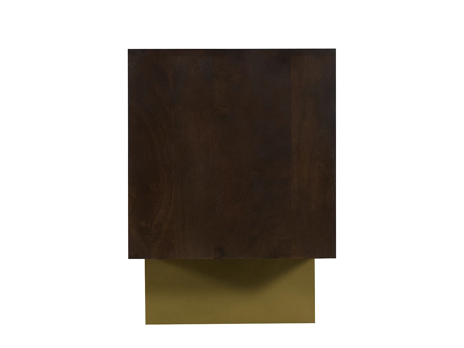 Meuble TV avec 2 portes et 2 niches en bois d'acacia - Naturel foncé - IZMELA