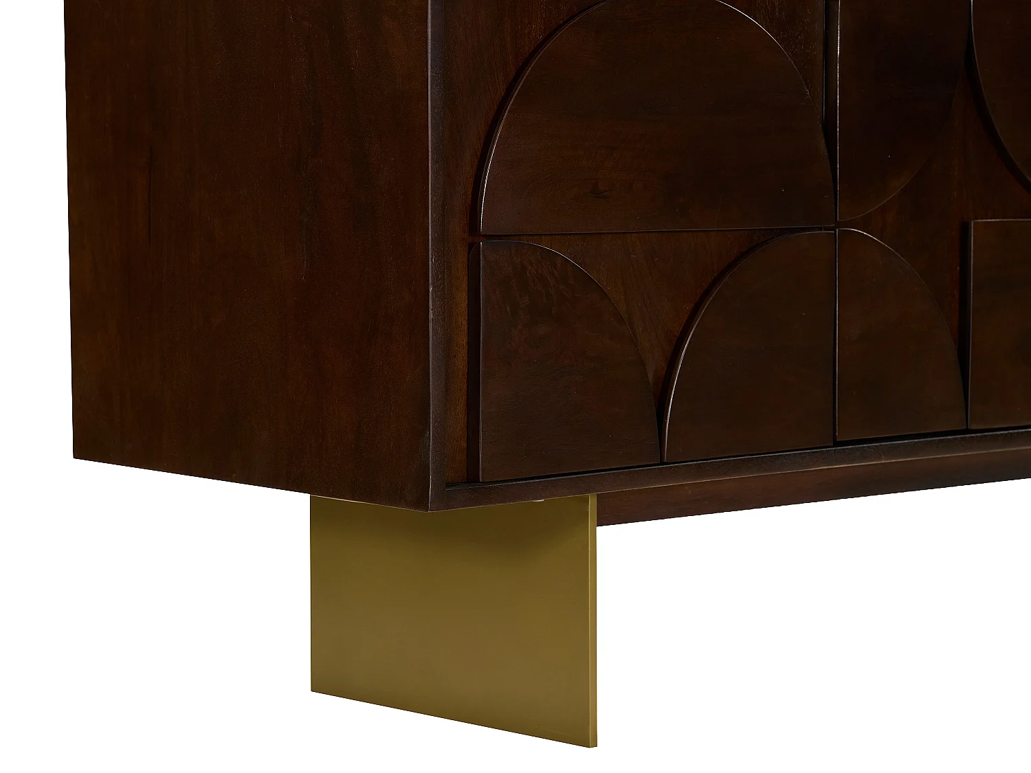 Buffet avec 4 portes en bois d'acacia - Naturel foncé - IZMELA
