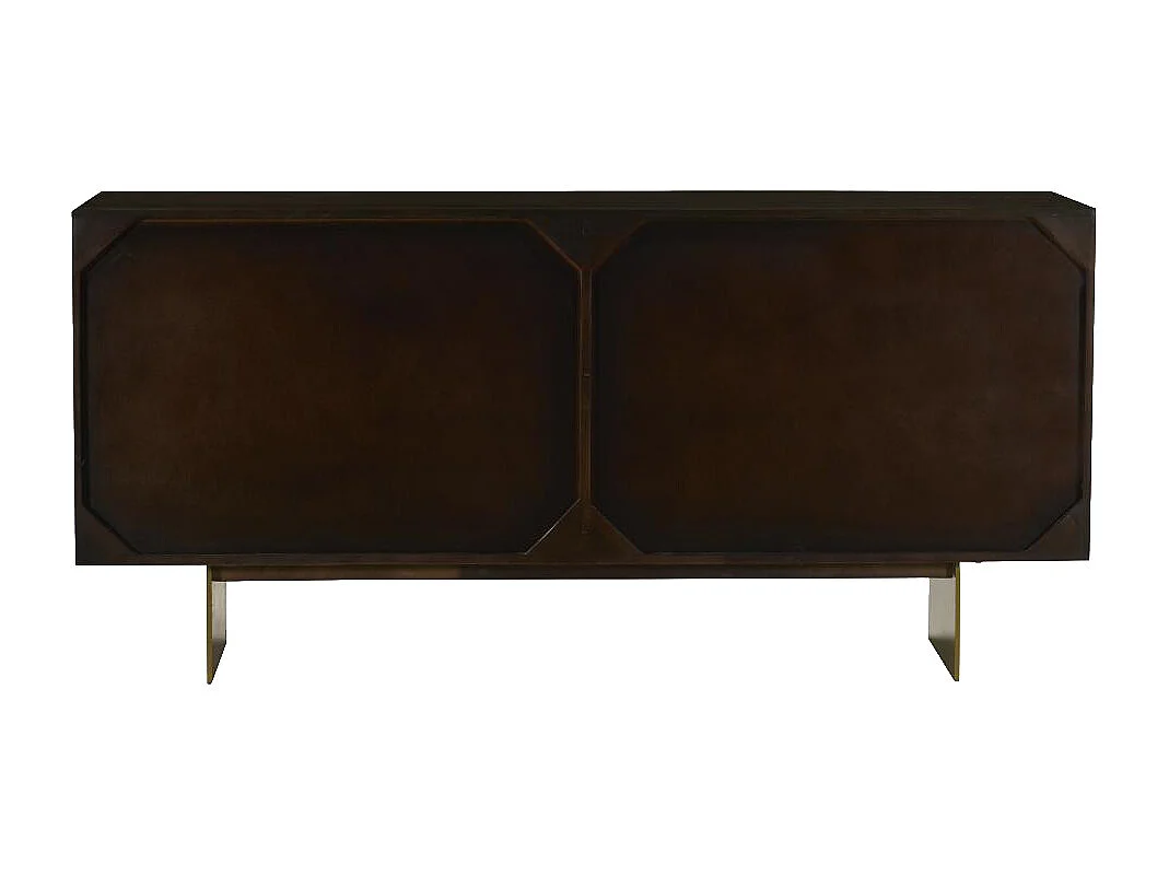 Buffet avec 4 portes en bois d'acacia - Naturel foncé - IZMELA