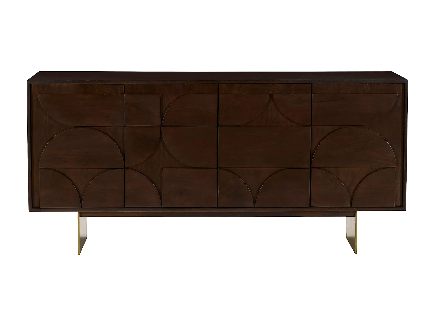 Buffet avec 4 portes en bois d'acacia - Naturel foncé - IZMELA