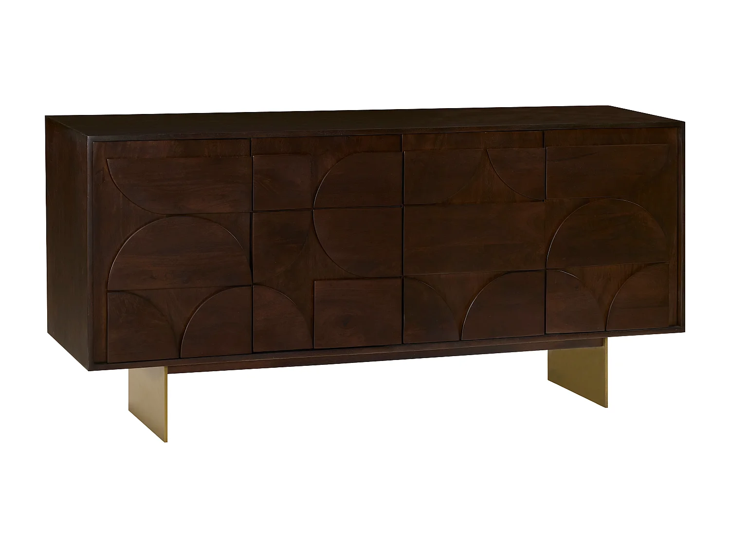 Buffet avec 4 portes en bois d'acacia - Naturel foncé - IZMELA