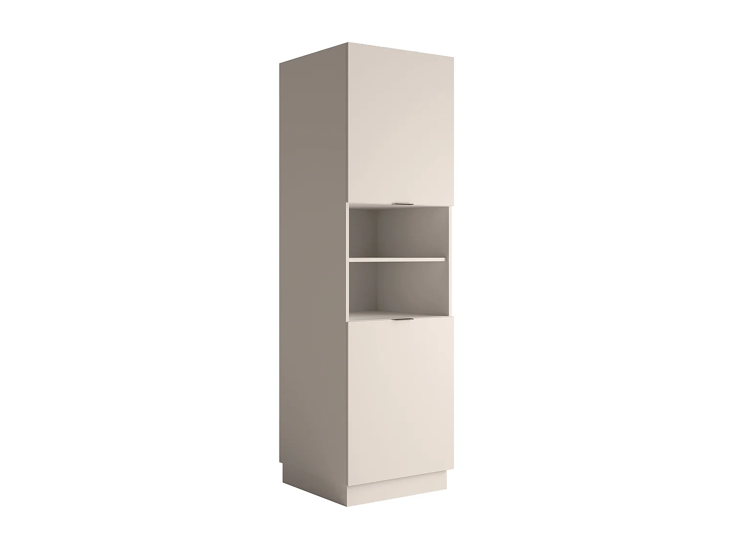 Colonne de cuisine avec 2 portes et 2 niches - Beige - CARMEO