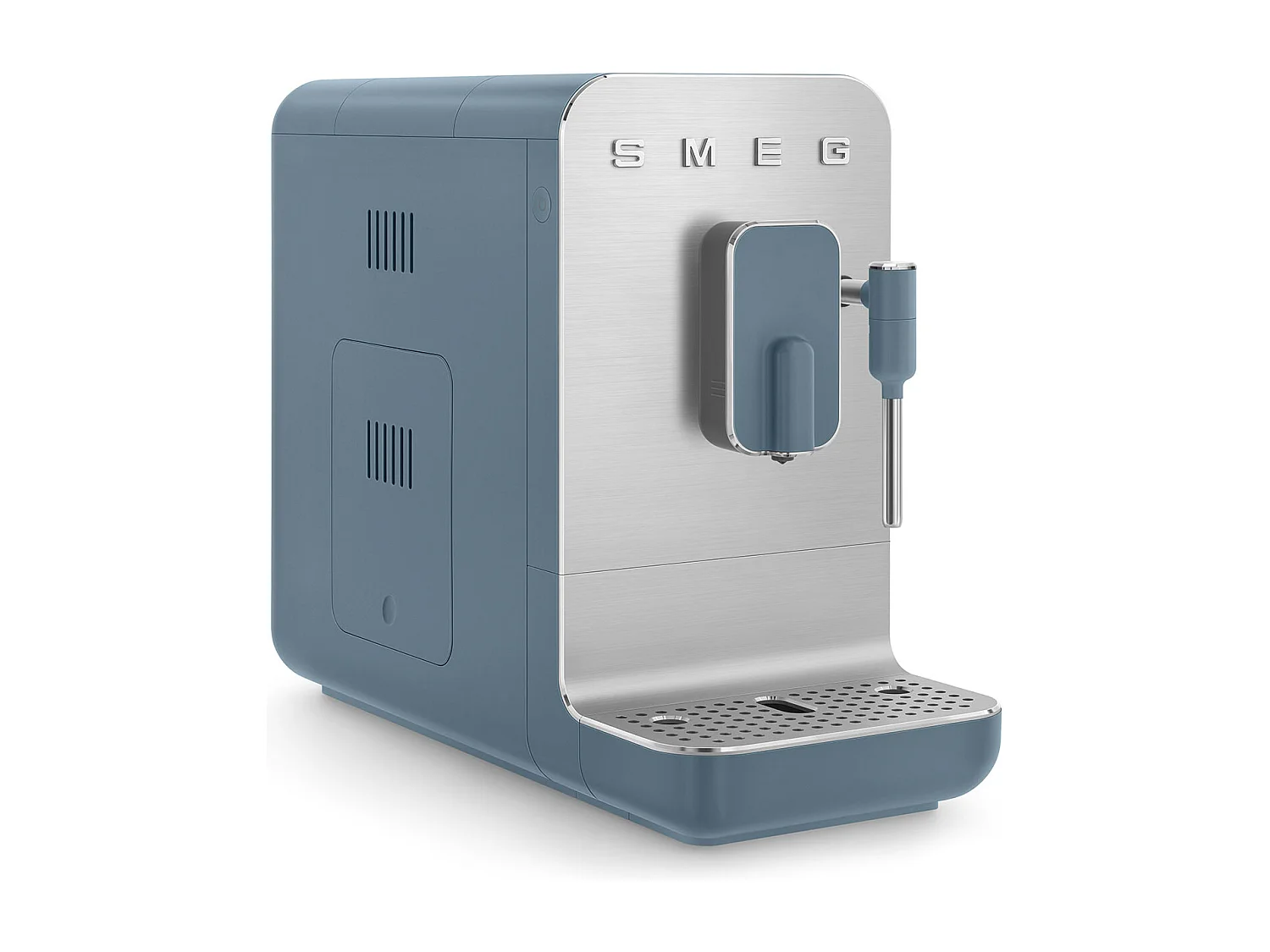 Máquina de café expresso com moinho Smeg Collezione BCC12SBMEU azul tempestade, moinho inox, bico de vapor, 19 bar, Thermoblock