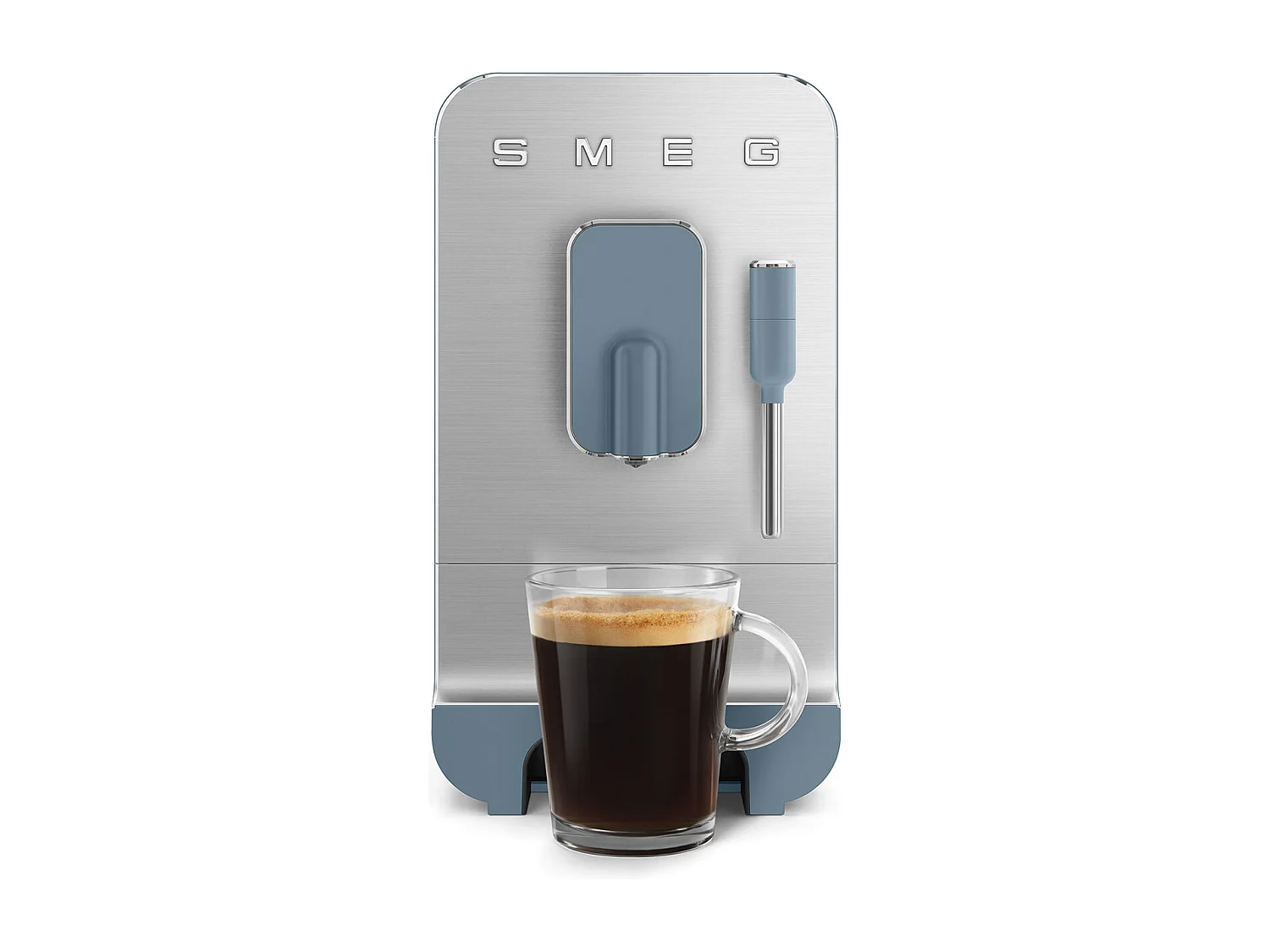 Máquina de café expresso com moinho Smeg Collezione BCC12SBMEU azul tempestade, moinho inox, bico de vapor, 19 bar, Thermoblock