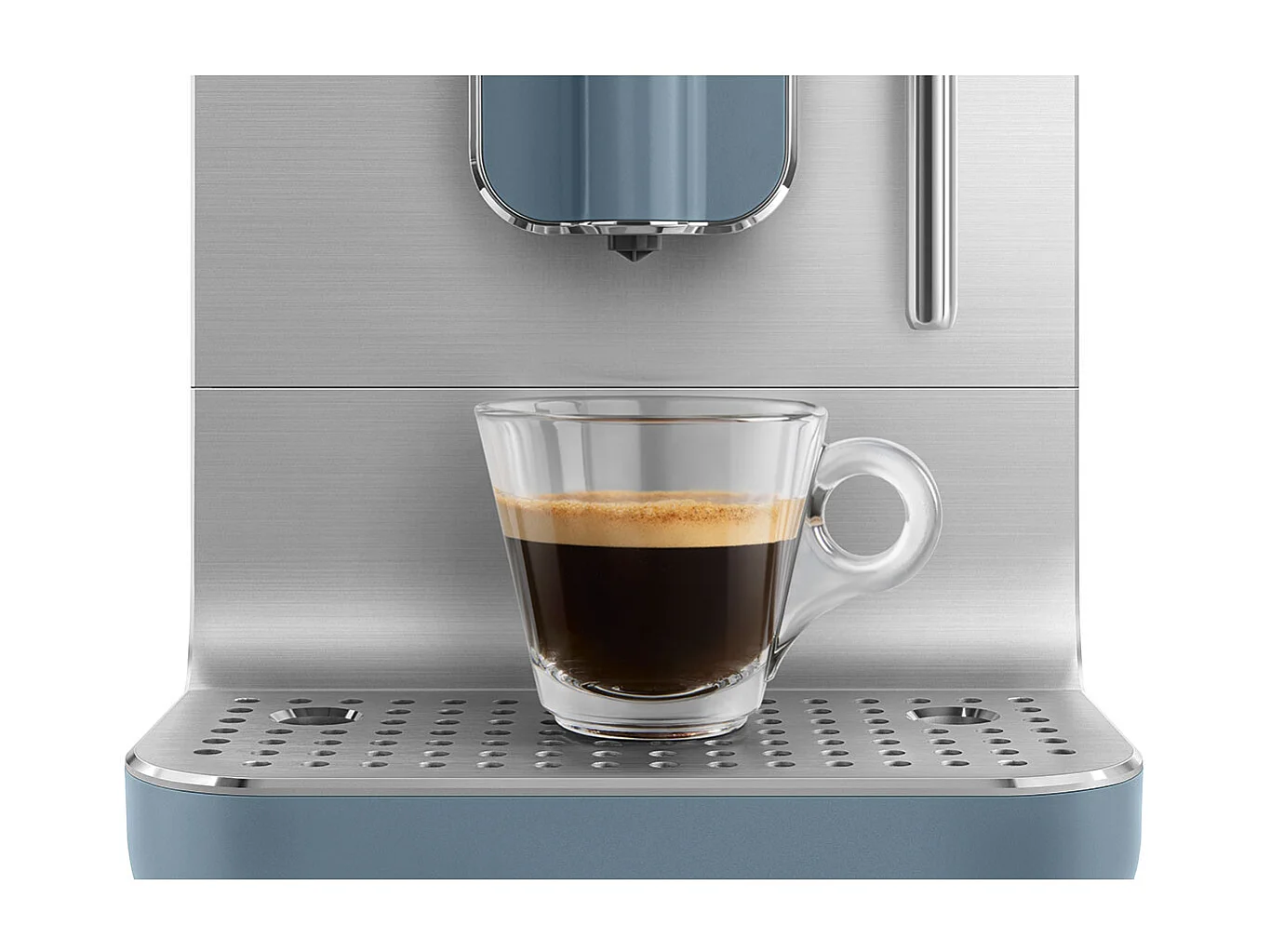 Máquina de café expresso com moinho Smeg Collezione BCC12SBMEU azul tempestade, moinho inox, bico de vapor, 19 bar, Thermoblock