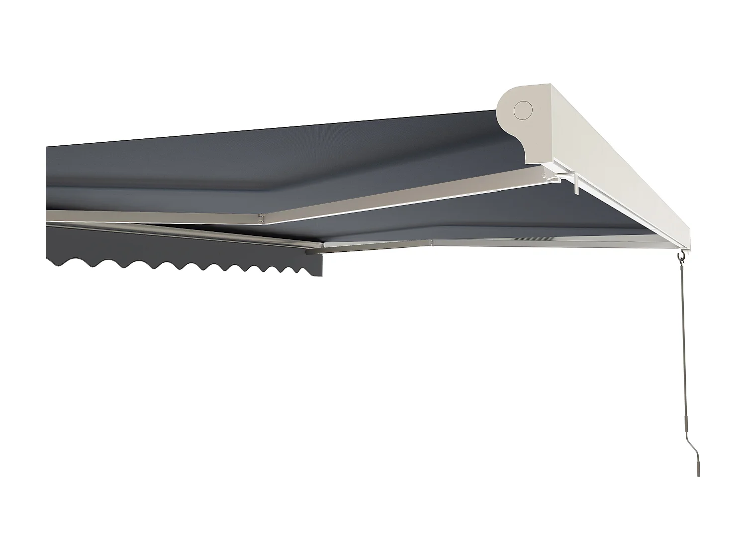 Store banne motorisé avec semi-coffre et capteur vent 5 x 3 m - anthracite - COFANA