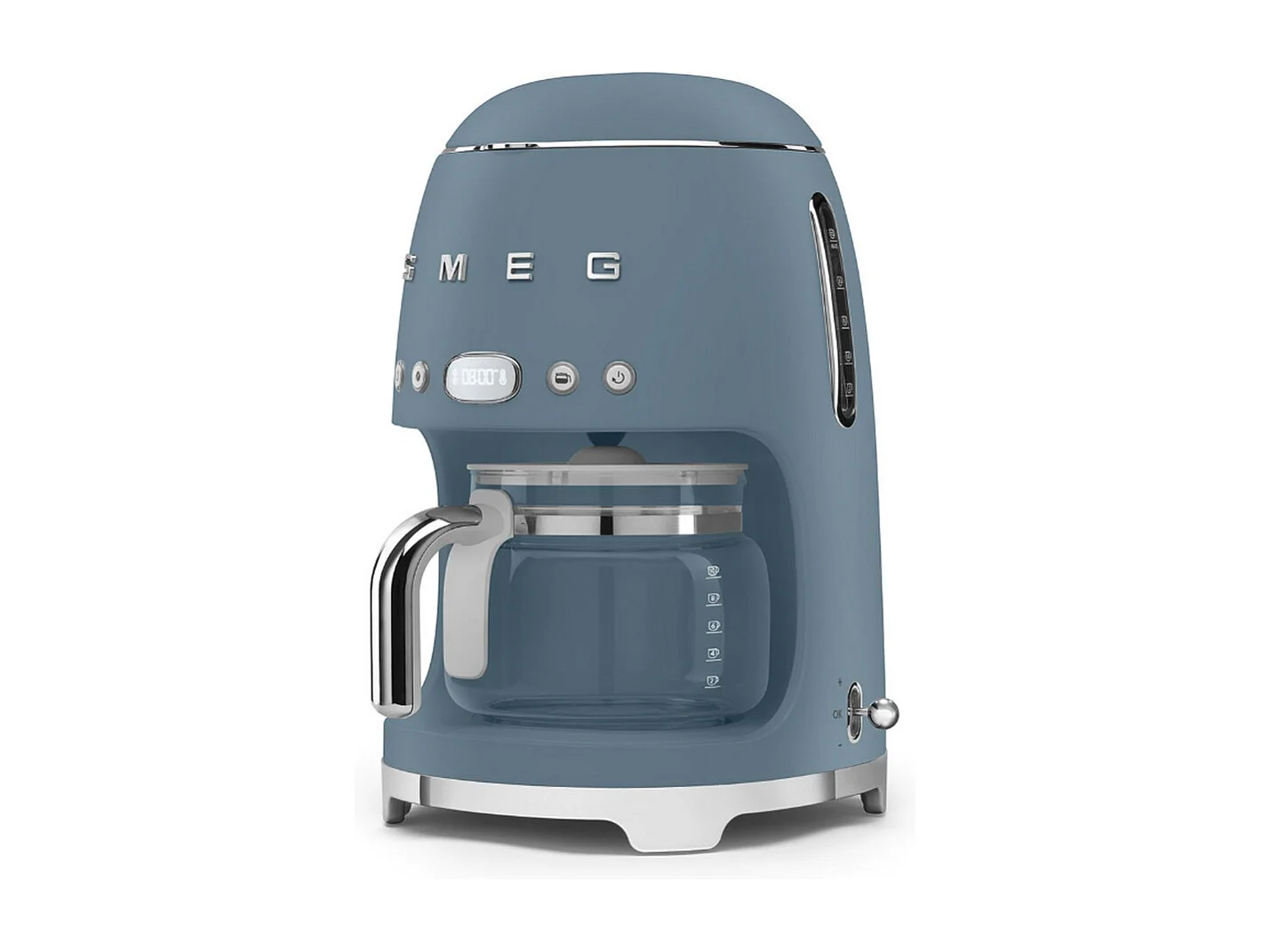 Programmierbare Filterkaffeemaschine Smeg 10 Tassen 1050W Retro-Design sturmblau mit Glaskanne und einstellbarer Intensität