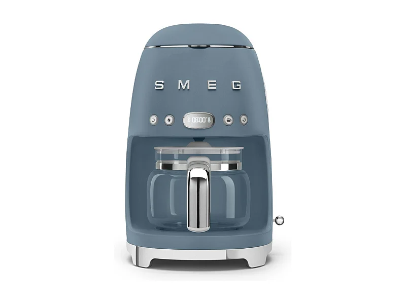 Programmierbare Filterkaffeemaschine Smeg 10 Tassen 1050W Retro-Design sturmblau mit Glaskanne und einstellbarer Intensität