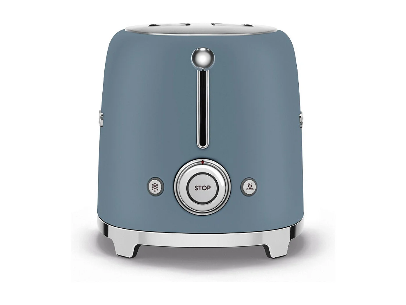 Toster Smeg 2-slotowy 950W Niebieski Burzowy styl lat 50. z 6 poziomami opiekania i funkcjami rozmrażania, podgrzewania, bagel