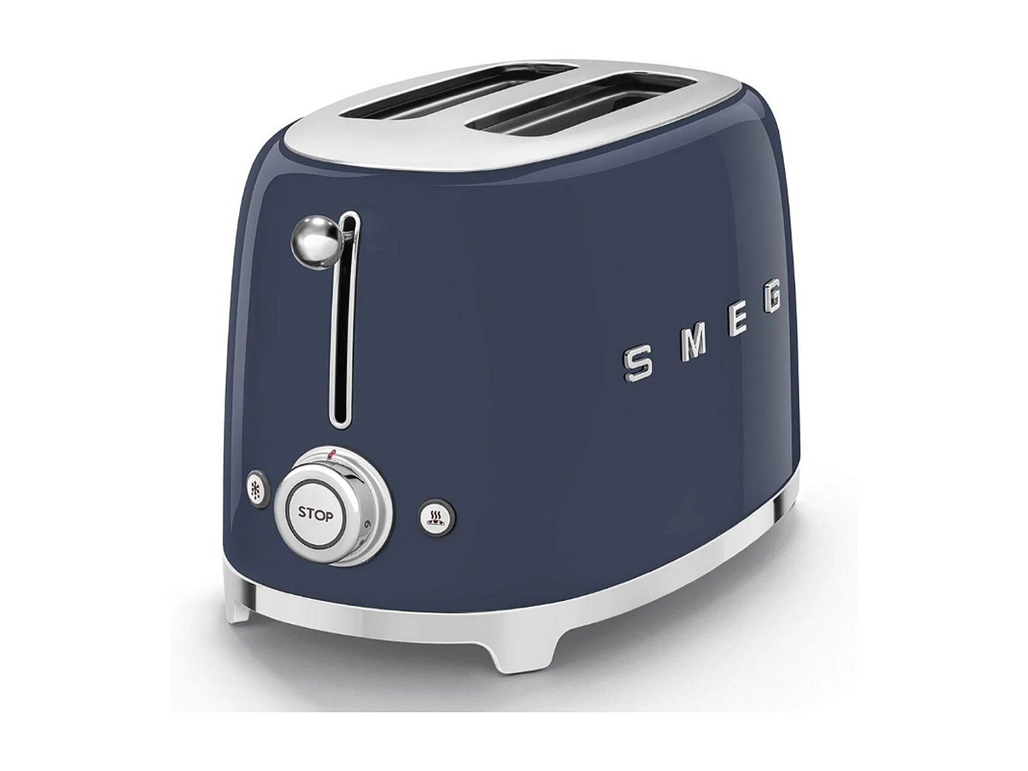 Toster Smeg 2-szczelinowy 950W Lata 50 Navy Blue z 6 poziomami opiekania i funkcjami rozmrażania, podgrzewania, bagel