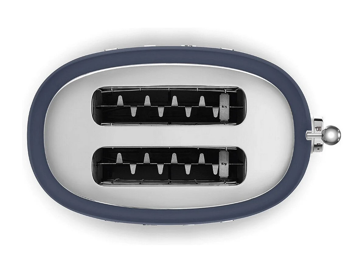 Toster Smeg 2-szczelinowy 950W Lata 50 Navy Blue z 6 poziomami opiekania i funkcjami rozmrażania, podgrzewania, bagel