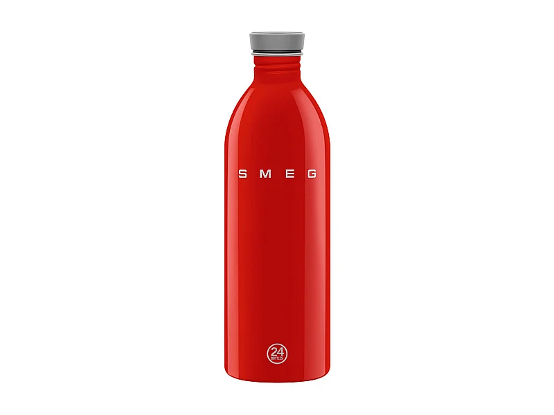 Botella isotérmica de acero inoxidable SMEG 1L roja estilo retro años 50, hermética y sin BPA