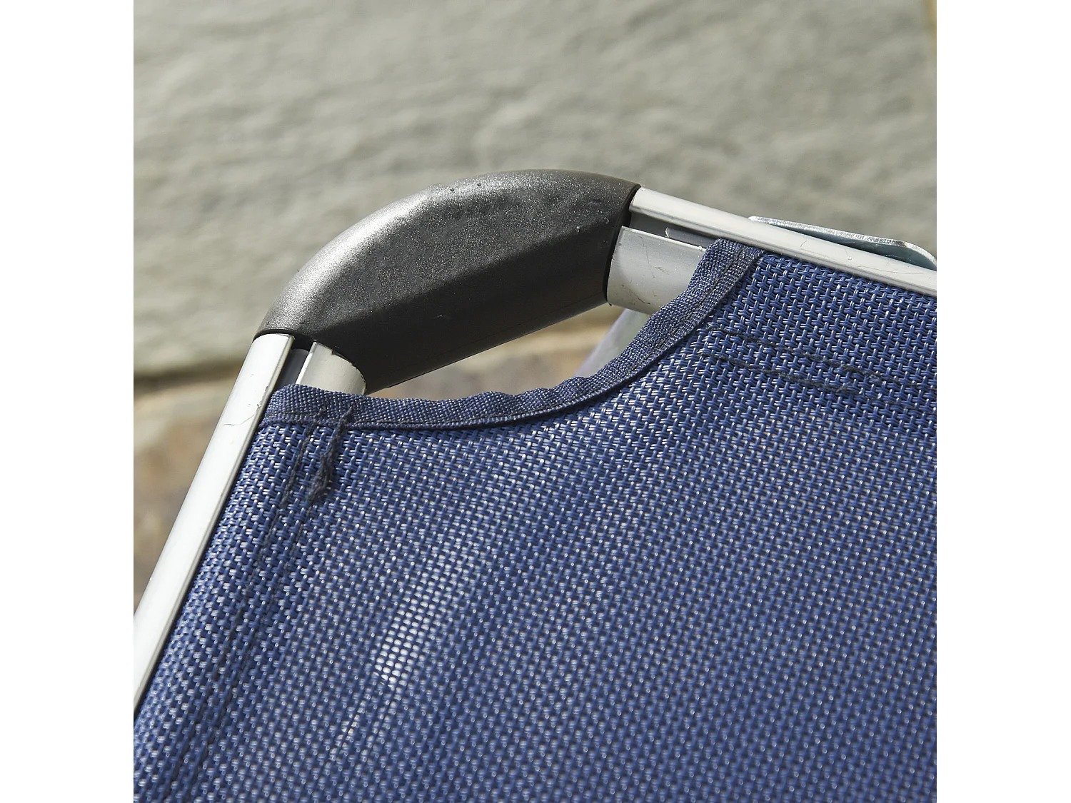 Lettino Prendisole Pieghevole con Schienale Reclinabile su 4 Livelli