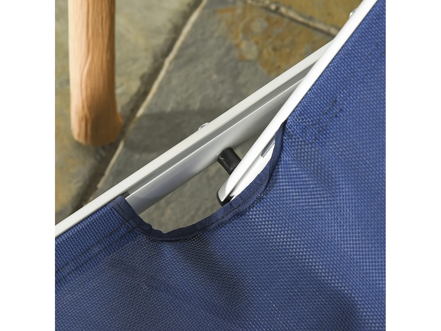 Lettino Prendisole Pieghevole con Schienale Reclinabile su 4 Livelli