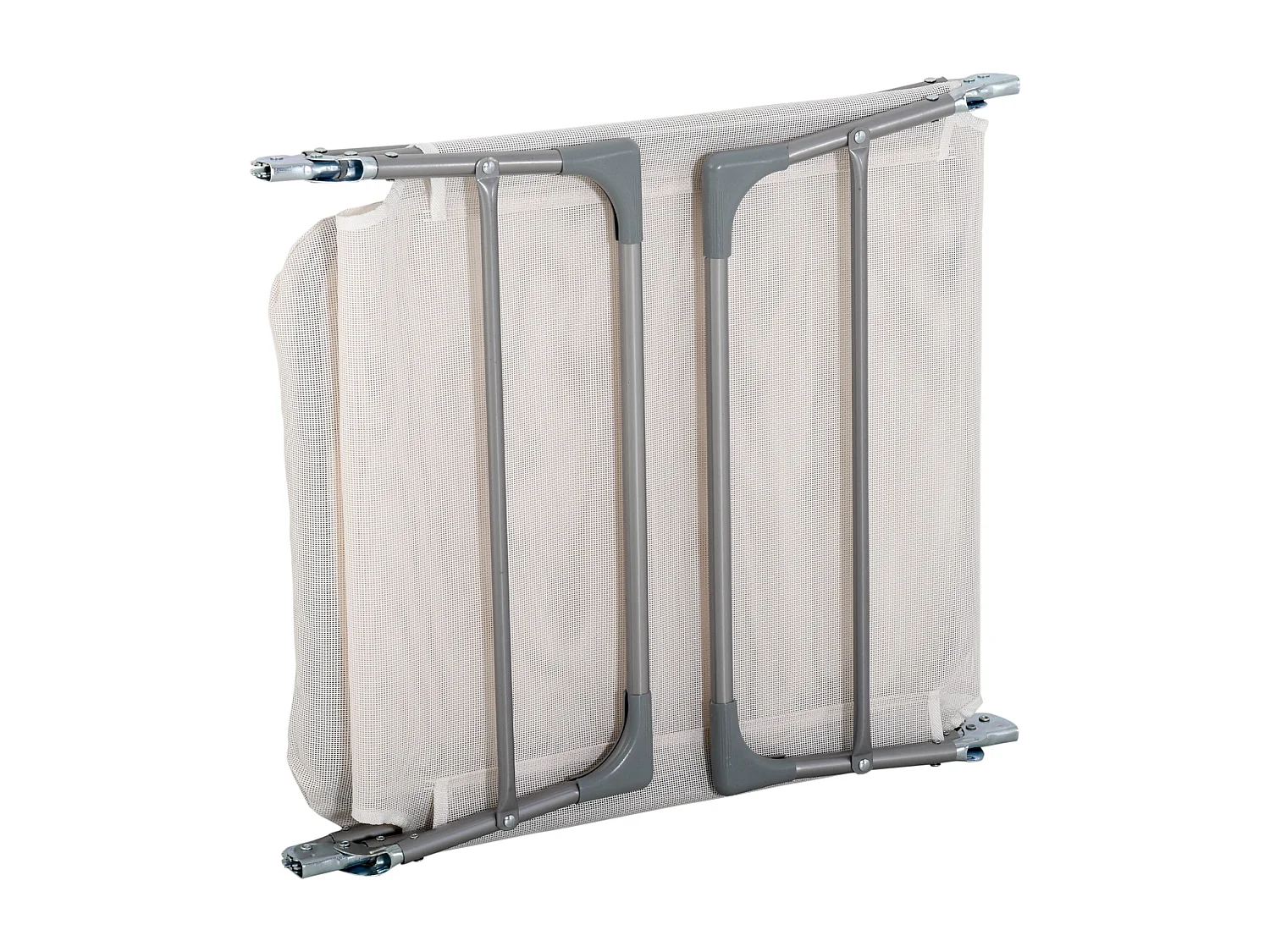 Sdraio da giardino pieghevole con schienale reclinabile cuscino crema