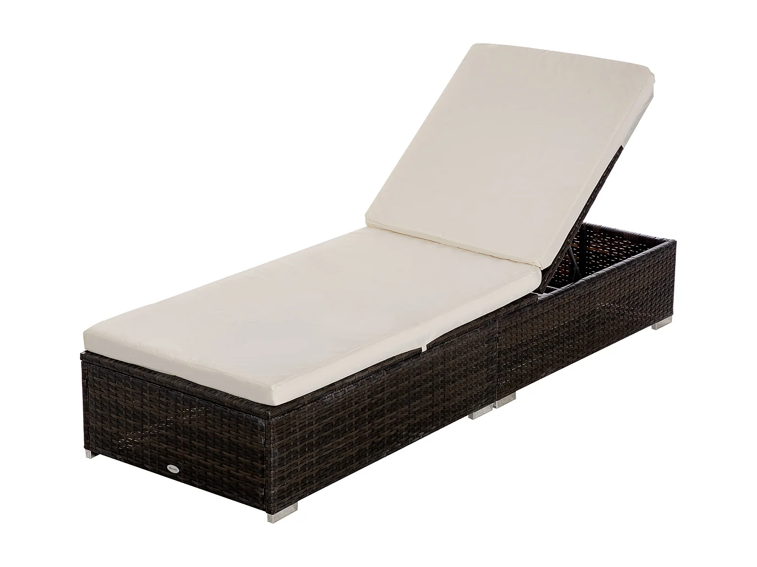 Lettino sdraio in rattan pe schienale reclinabile 5 posizioni