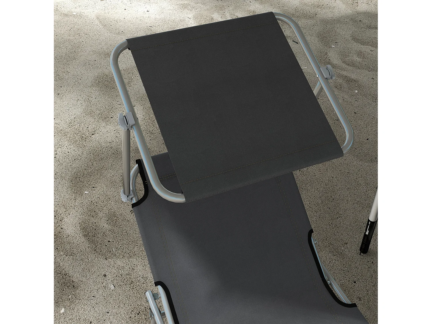 Set 2 sdraio da giardino pieghevoli con tettuccio regolabile grigio