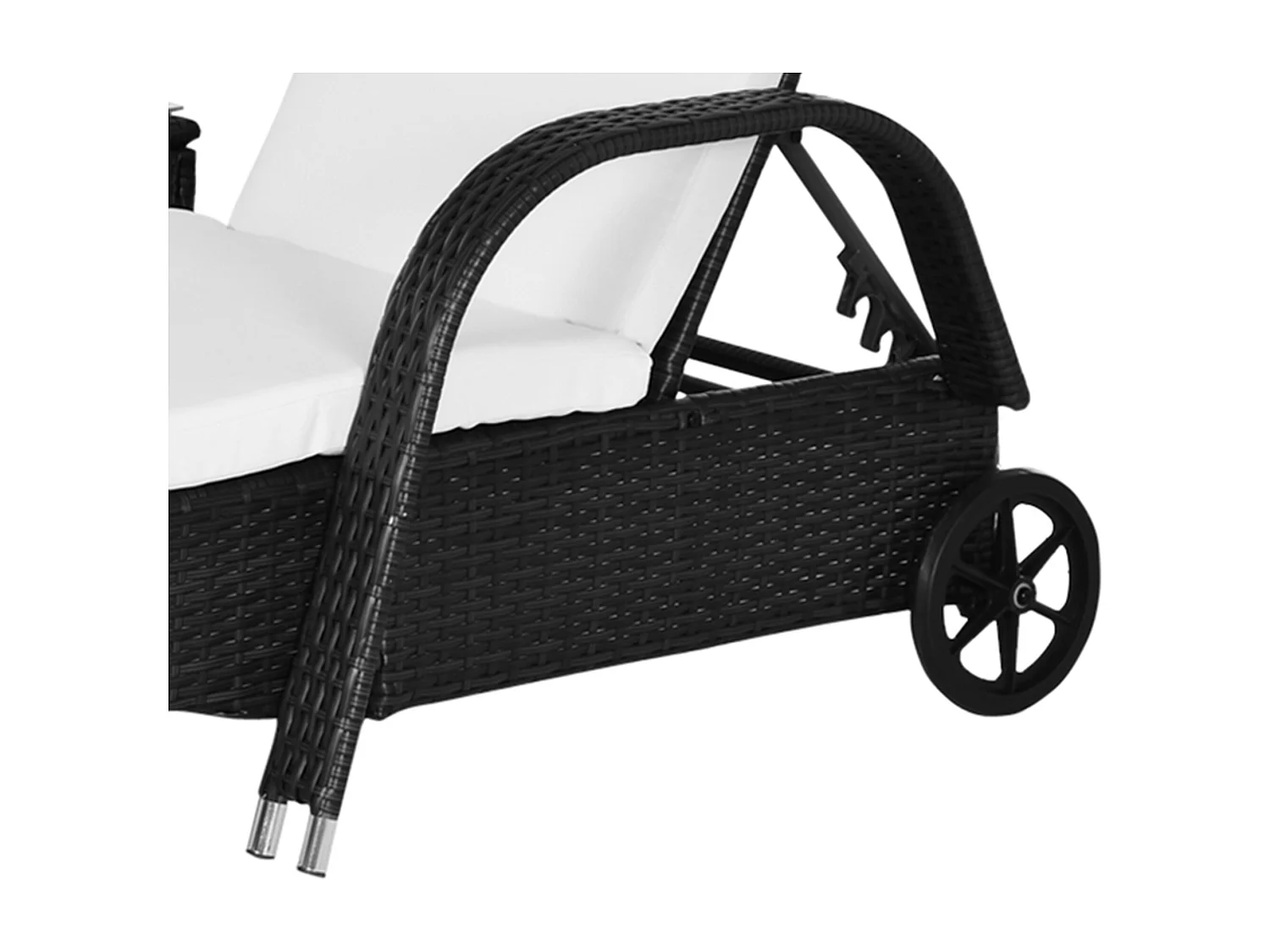 Set 2 sdraio da giardino e tavolino basso in rattan pe nero