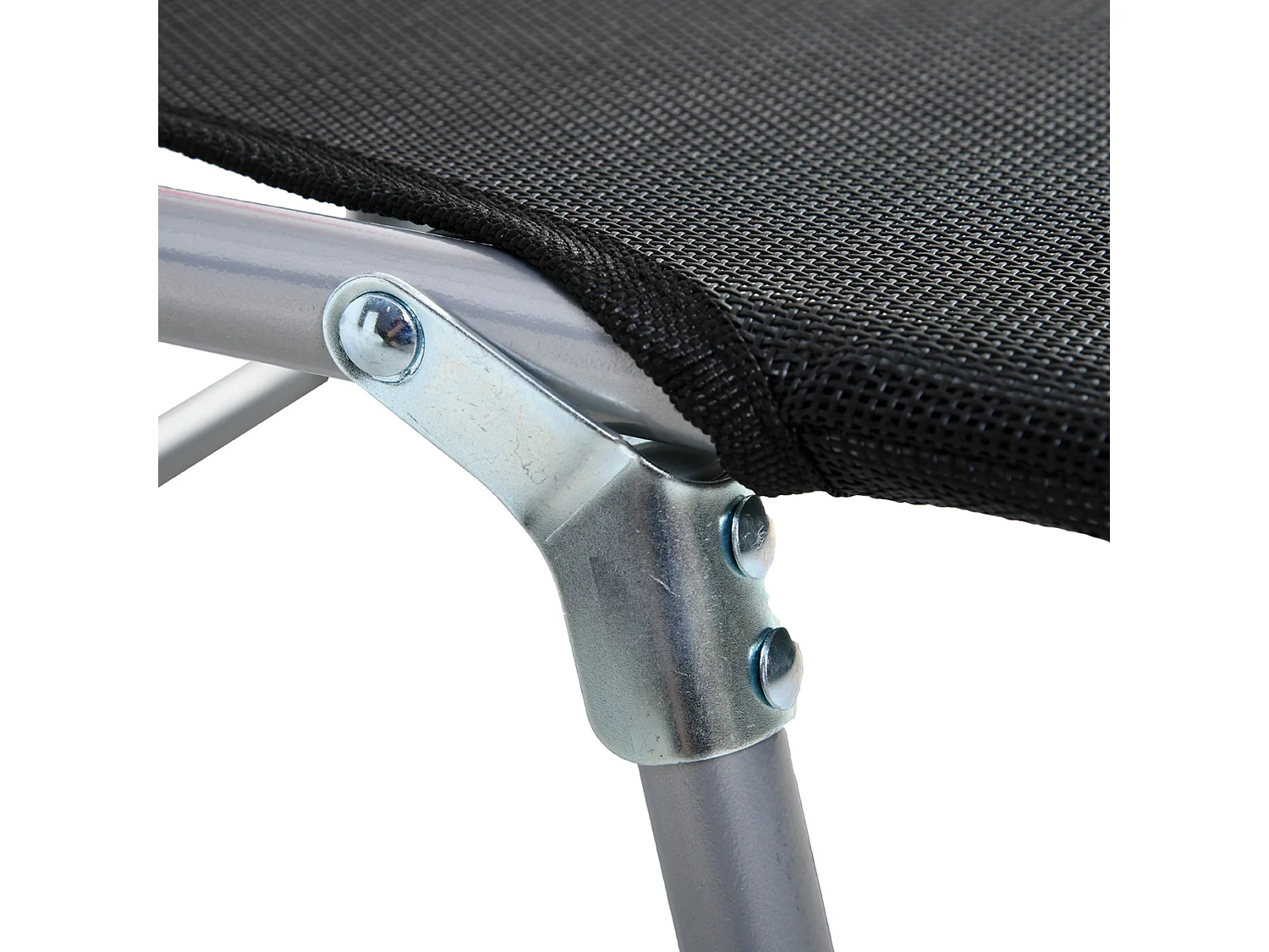 Sdraio da giardino pieghevole con schienale reclinabile e cuscino nero