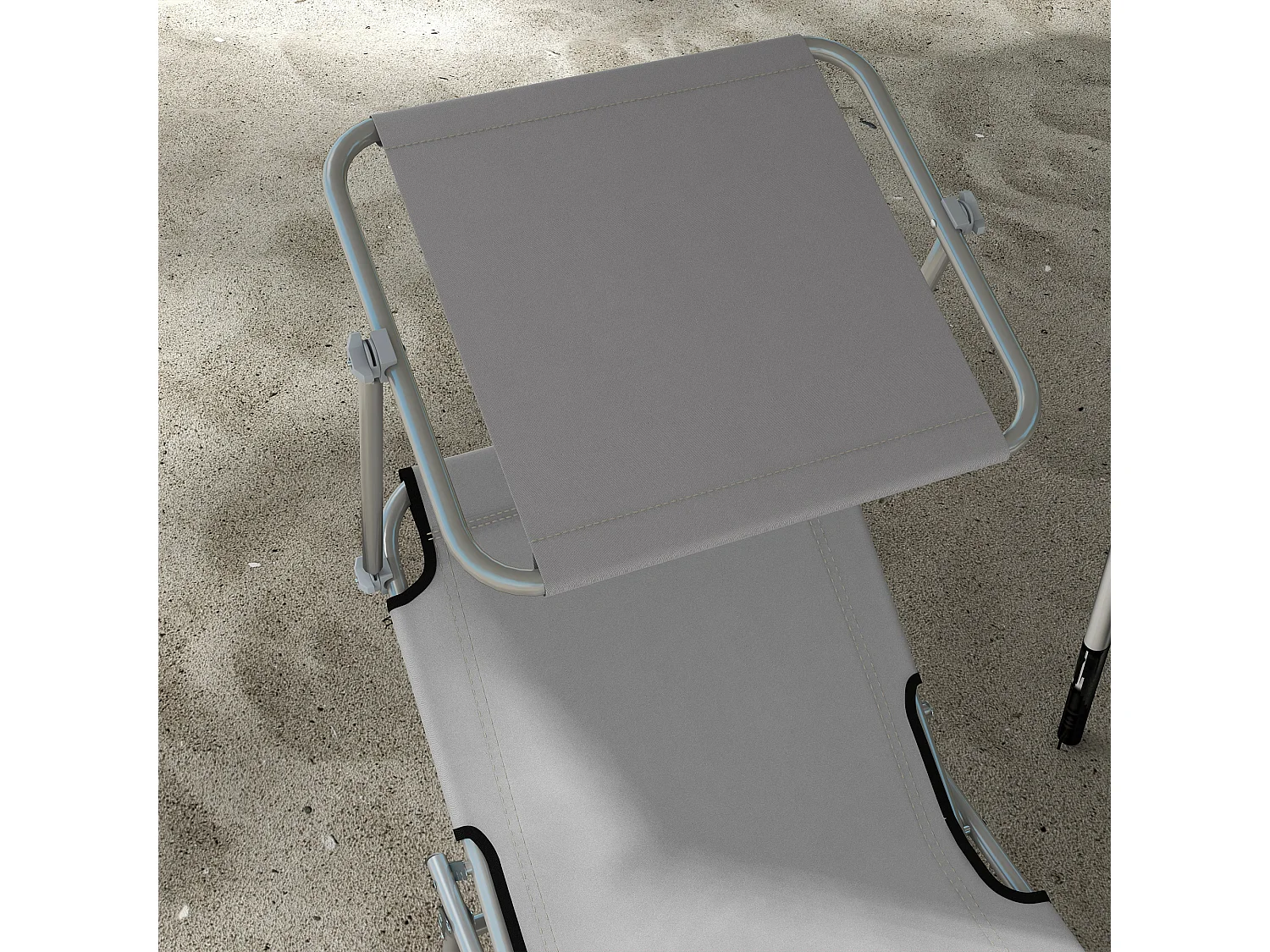 Set 2 sdraio da giardino pieghevoli tettuccio regolabile grigio chiaro