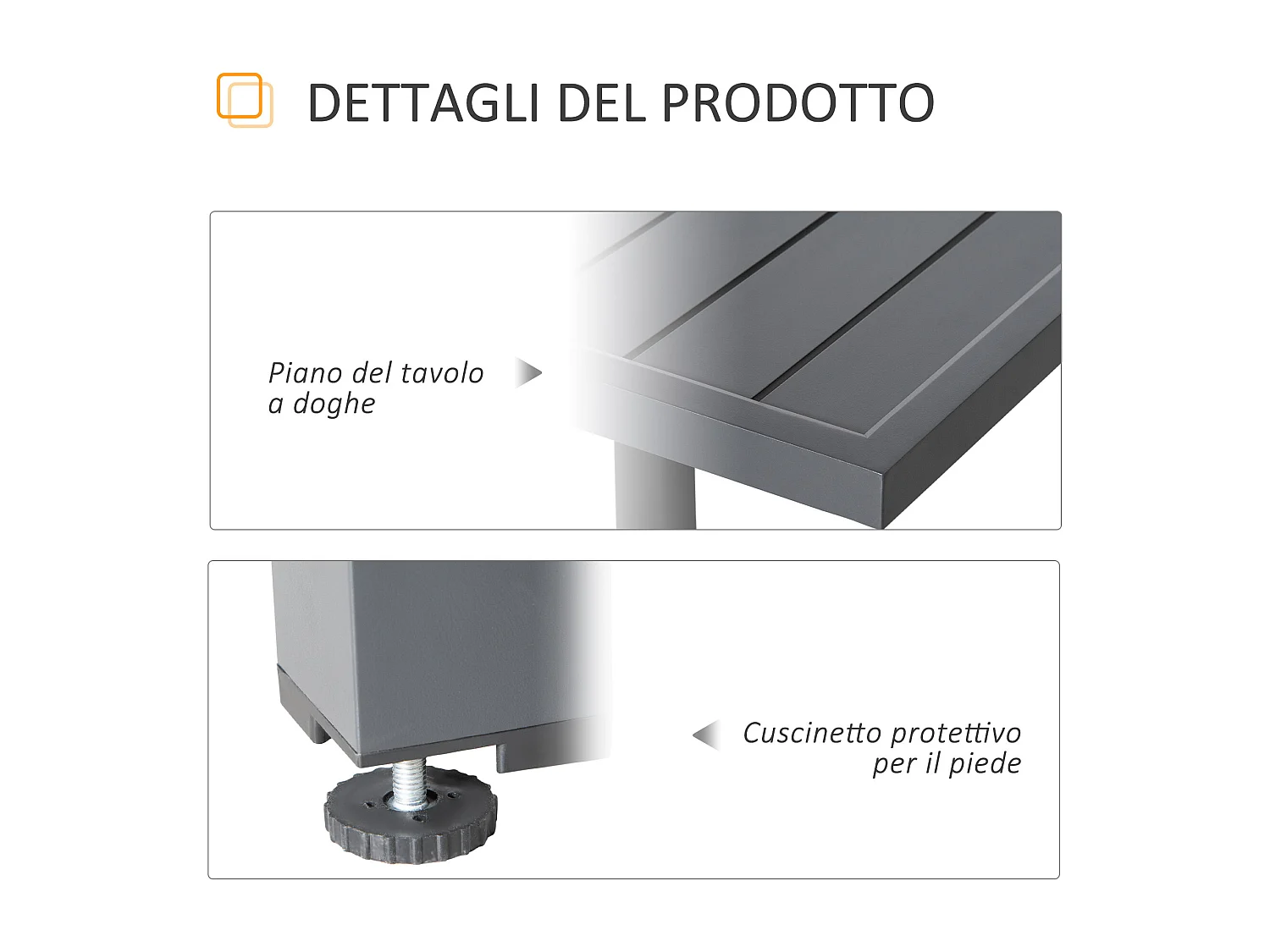 Tavolo da giardino allungabile 8-10 persone alluminio grigio