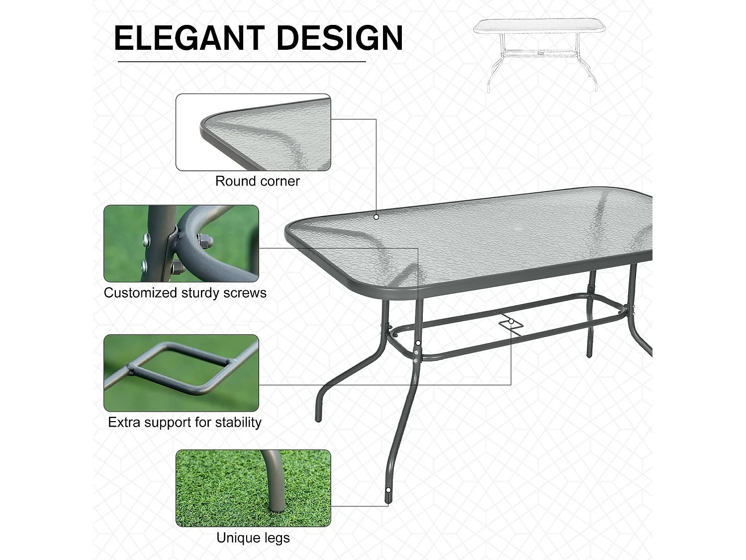 Tavolo da Giardino con Foro per Ombrellone