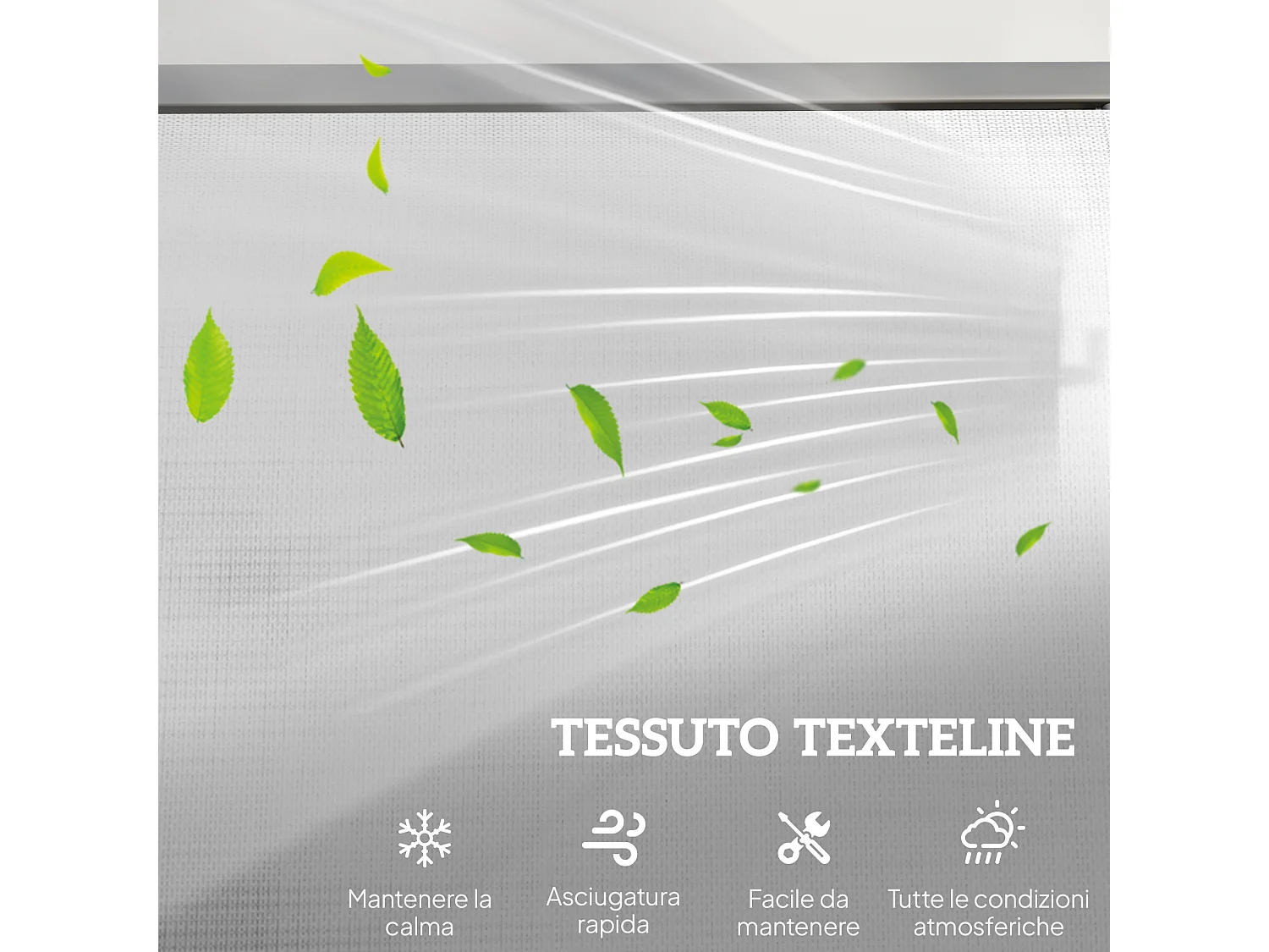 Panchina a dondolo da giardino 3 posti in tessuto traspirante