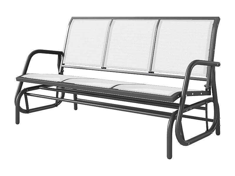 Panchina a dondolo da giardino 3 posti in tessuto traspirante